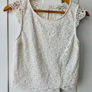 Talula white lace crop top. Aritzia